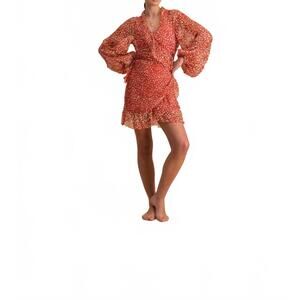 NEW CLOE CASSANDRO kimi mini dress in red leopard